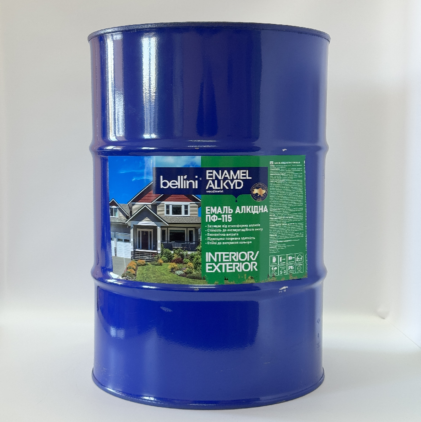 Емаль алкідна "BELLINI" ПФ-115 (50кг) Світло-блакитна